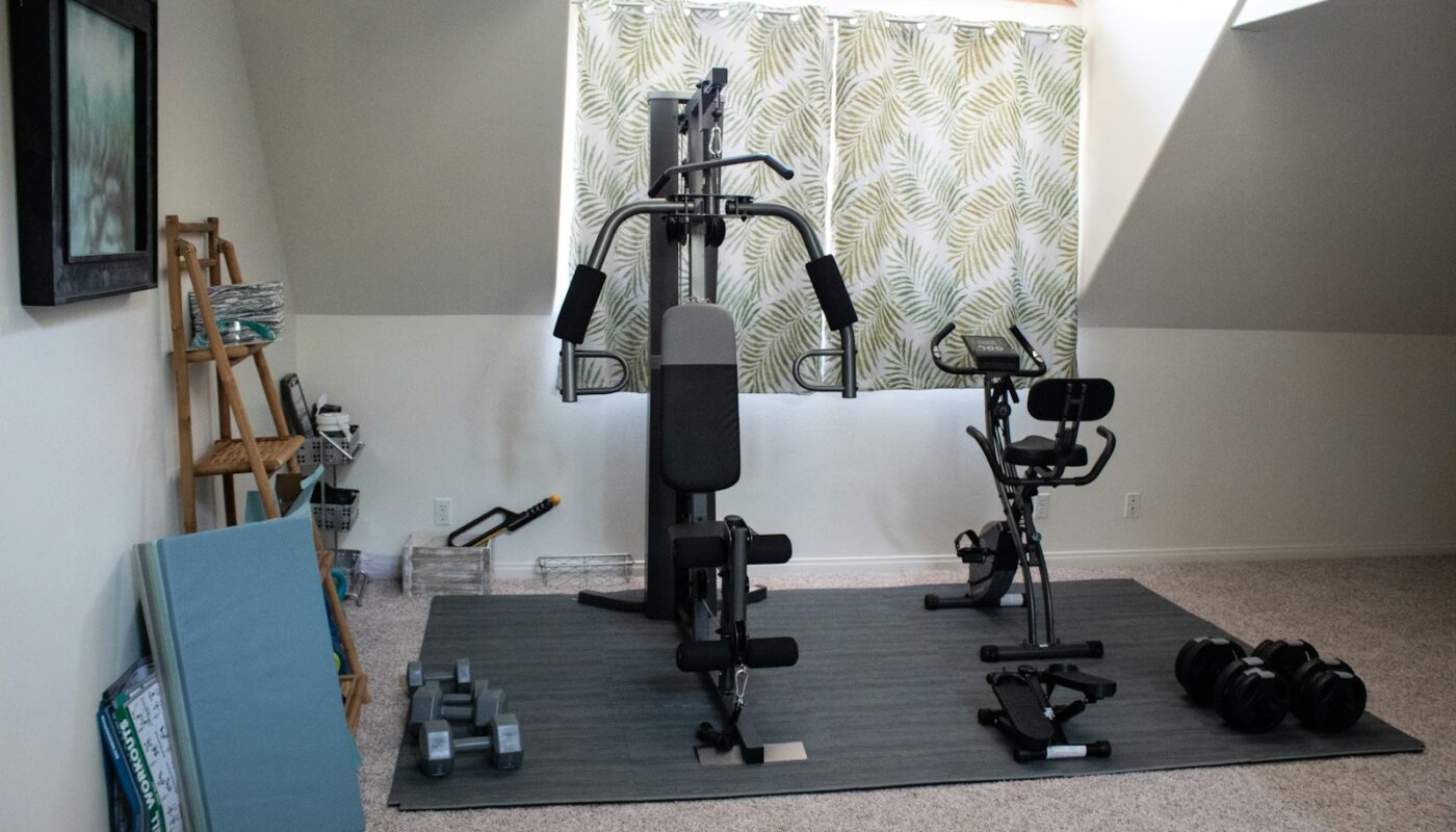 black and gray exercise equipment