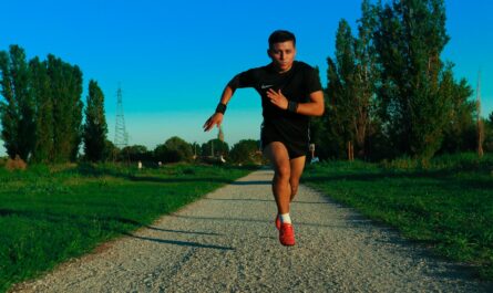 a man running on a path